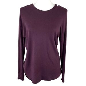 Athleta Crisscross Soft Knit Sweatshirt Long Sleeves Sz L Plum Purple Casual